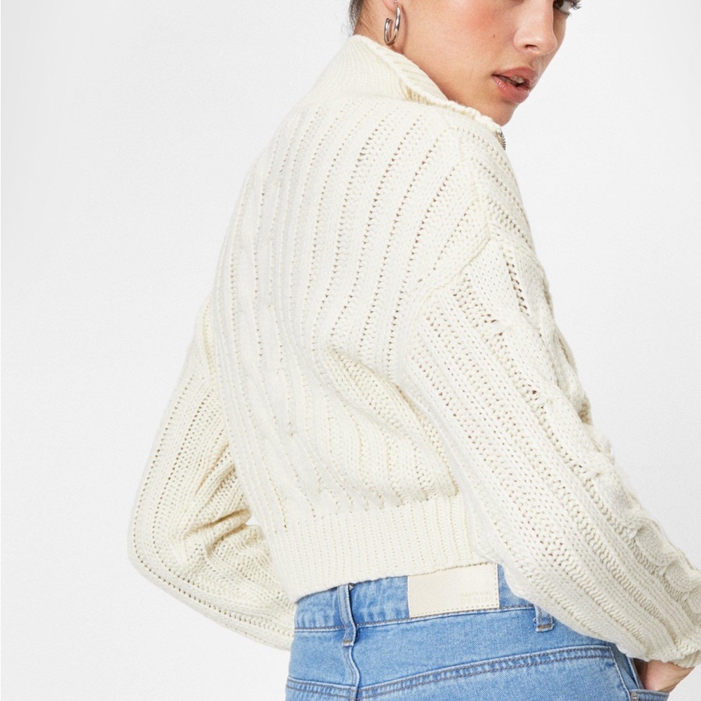 Cable Knit Cropped Sweater - image 3